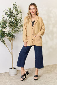 Heimish Full Size Button Up Long Sleeve Cardigan - Happily Ever Atchison Shop Co.