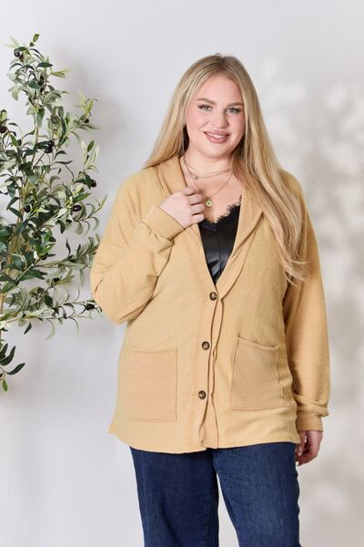 Heimish Full Size Button Up Long Sleeve Cardigan - Happily Ever Atchison Shop Co.