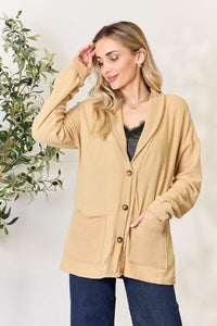 Heimish Full Size Button Up Long Sleeve Cardigan - Happily Ever Atchison Shop Co.