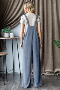 Heimish Full Size Ribbed Front Pocket Sleeveless Jumpsuit - Happily Ever Atchison Shop Co.