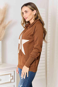 Heimish Full Size Star Graphic Hooded Sweater - Happily Ever Atchison Shop Co.