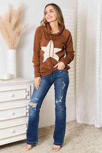 Heimish Full Size Star Graphic Hooded Sweater - Happily Ever Atchison Shop Co.