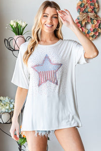 Heimish Full Size Star Patch Short Sleeve T - Shirt - Happily Ever Atchison Shop Co.