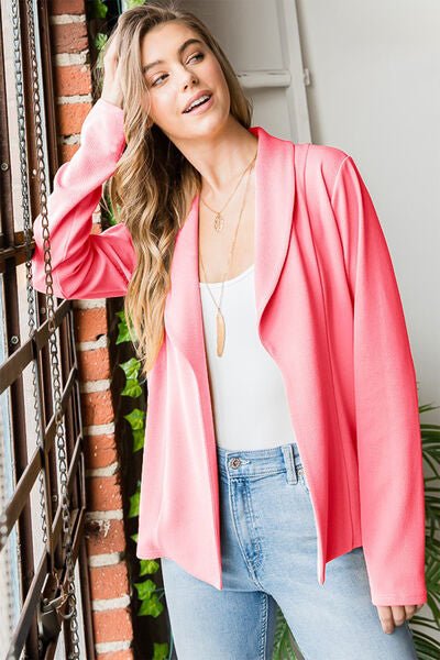 Heimish Open Front Long Sleeve Blazer - Happily Ever Atchison Shop Co.