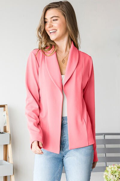 Heimish Open Front Long Sleeve Blazer - Happily Ever Atchison Shop Co.