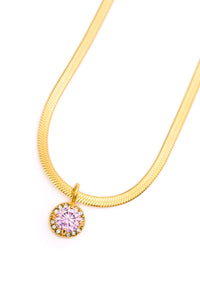 Here to Shine Gold Plated Necklace in Pink - Happily Ever Atchison Shop Co.