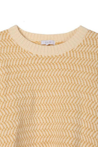 Herringbone Pattern Crew Neck Sweater - Happily Ever Atchison Shop Co.