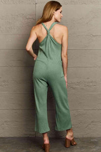 HEYSON Don't Get It Twisted Full Size Rib Knit Jumpsuit - Happily Ever Atchison Shop Co.