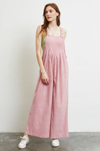HEYSON Full Size Corduroy Sleeveless Wide - Leg Overall - Happily Ever Atchison Shop Co.