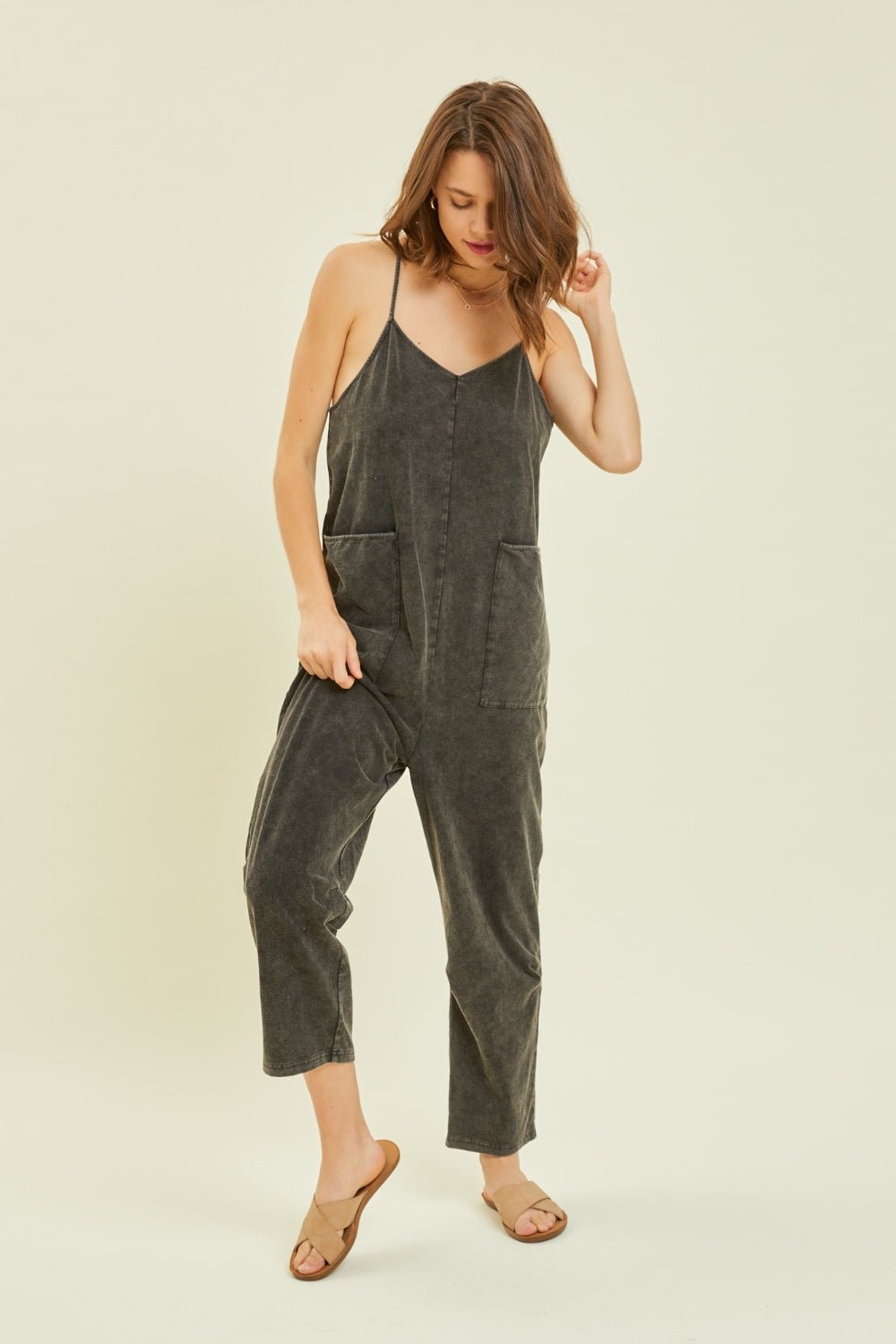 HEYSON Full Size Mineral - Washed Oversized Jumpsuit with Pockets - Happily Ever Atchison Shop Co.