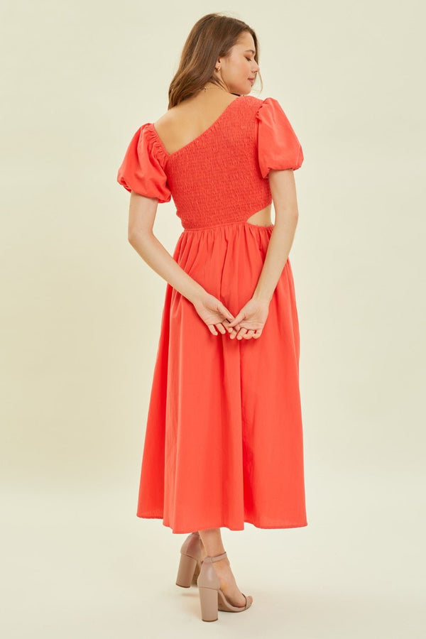 HEYSON Smocked Cutout Midi Dress - Happily Ever Atchison Shop Co.