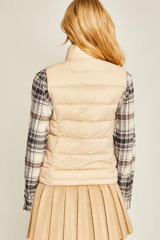 High Neck Padded Puffer Vest - Happily Ever Atchison Shop Co.