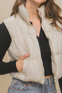 High Neck Puffer Vest - Happily Ever Atchison Shop Co.