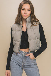 High Neck Puffer Vest - Happily Ever Atchison Shop Co.