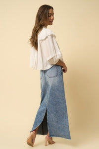 HIGH RISE FLARED MAXI SKIRT - Happily Ever Atchison Shop Co.