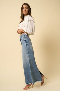 HIGH RISE FLARED MAXI SKIRT - Happily Ever Atchison Shop Co.