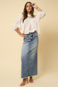 HIGH RISE FLARED MAXI SKIRT - Happily Ever Atchison Shop Co.