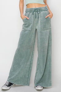 High Rise Wide Leg Drawstring Pants - Happily Ever Atchison Shop Co.