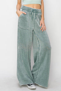 High Rise Wide Leg Drawstring Pants - Happily Ever Atchison Shop Co.