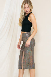 High Waist Sequin Skirt - Happily Ever Atchison Shop Co.