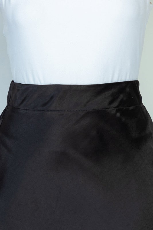 High Waisted Solid Woven Skirt - Happily Ever Atchison Shop Co.