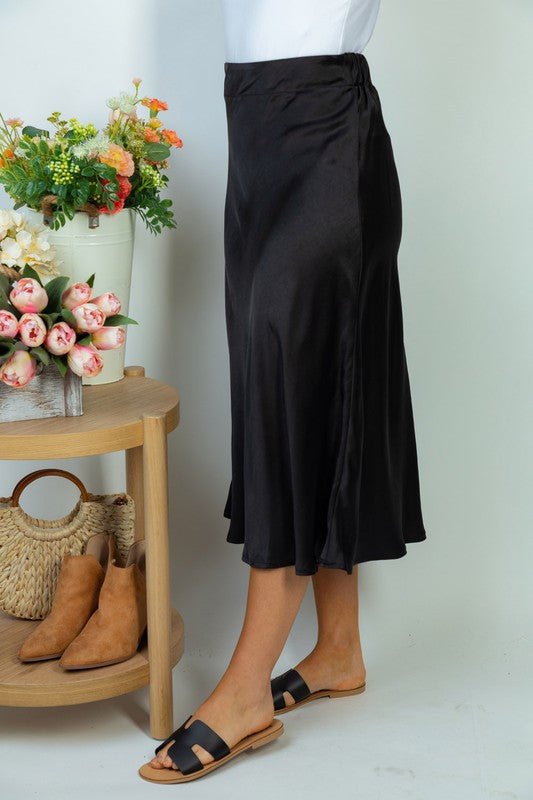 High Waisted Solid Woven Skirt - Happily Ever Atchison Shop Co.