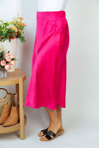 High Waisted Solid Woven Skirt - Happily Ever Atchison Shop Co.