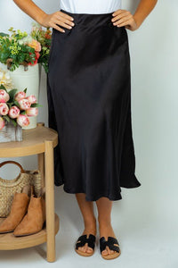 High Waisted Solid Woven Skirt - Happily Ever Atchison Shop Co.