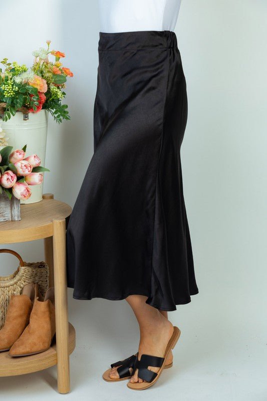 High Waisted Solid Woven Skirt - Happily Ever Atchison Shop Co.