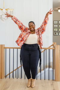 Hilary Side Fringe Skinny Jegging In Black - Happily Ever Atchison Shop Co.