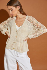 Hollow Detail Cardigan Sweater - Happily Ever Atchison Shop Co.