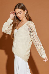 Hollow Detail Cardigan Sweater - Happily Ever Atchison Shop Co.