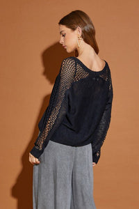 Hollow Detail Cardigan Sweater - Happily Ever Atchison Shop Co.