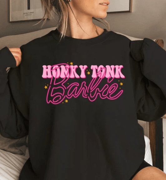 Honky Tonk Barbie Graphic Sweater - Happily Ever Atchison Shop Co.