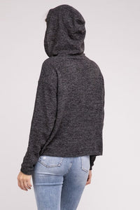 Hooded Brushed Melange Hacci Sweater - Happily Ever Atchison Shop Co.