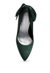 HORNET Green Satin Stiletto Pump Sandals - Happily Ever Atchison Shop Co.