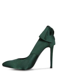 HORNET Green Satin Stiletto Pump Sandals - Happily Ever Atchison Shop Co.