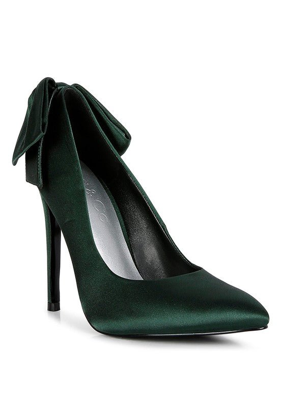 HORNET Green Satin Stiletto Pump Sandals - Happily Ever Atchison Shop Co.