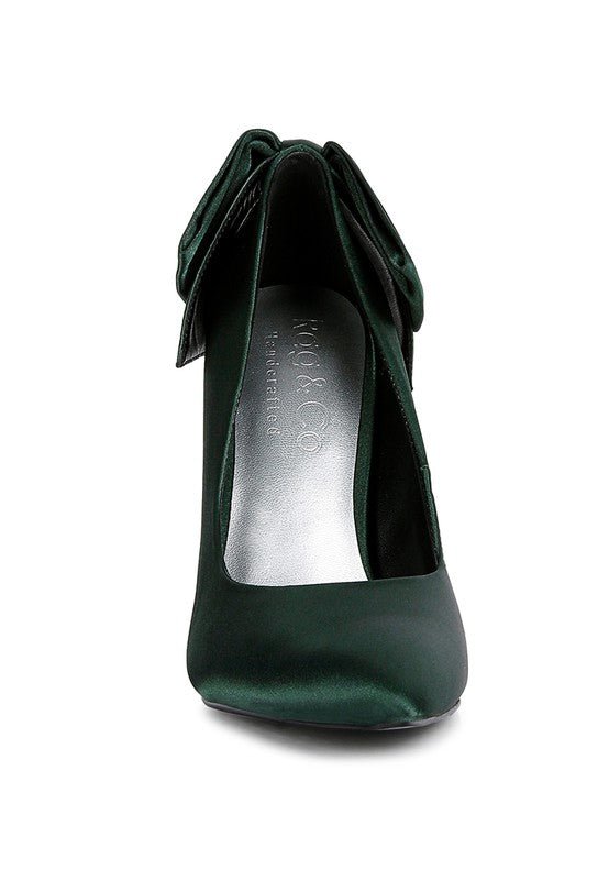 HORNET Green Satin Stiletto Pump Sandals - Happily Ever Atchison Shop Co.