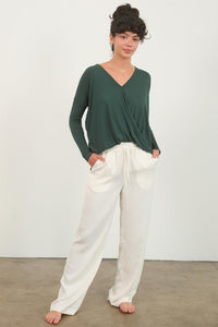 HYFVE Draped Drop Shoulder Long Sleeve Top - Happily Ever Atchison Shop Co.