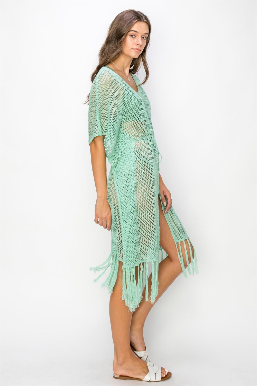 HYFVE Drawstring Waist Fringed Hem Cover Up - Happily Ever Atchison Shop Co.