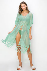 HYFVE Drawstring Waist Fringed Hem Cover Up - Happily Ever Atchison Shop Co.