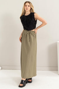 HYFVE Drawstring Washed Linen Maxi Skirt - Happily Ever Atchison Shop Co.