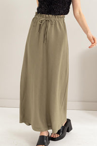 HYFVE Drawstring Washed Linen Maxi Skirt - Happily Ever Atchison Shop Co.