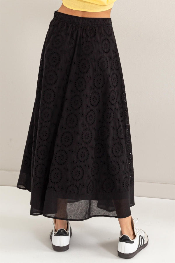 HYFVE Eyelet High - Waist Midi Skirt - Happily Ever Atchison Shop Co.