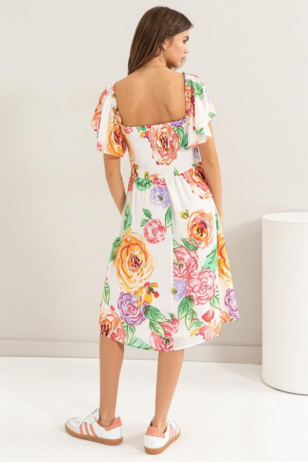 HYFVE Floral Flutter Sleeve Smocked Dress - Happily Ever Atchison Shop Co.