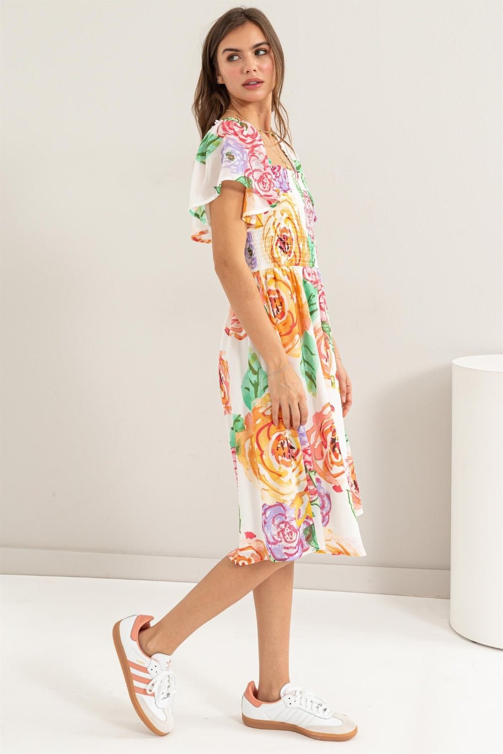 HYFVE Floral Flutter Sleeve Smocked Dress - Happily Ever Atchison Shop Co.