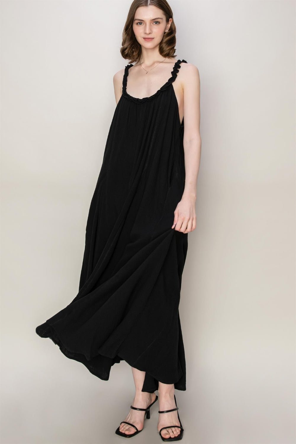 HYFVE Frill Sleeveless A - Line Maxi Dress - Happily Ever Atchison Shop Co.