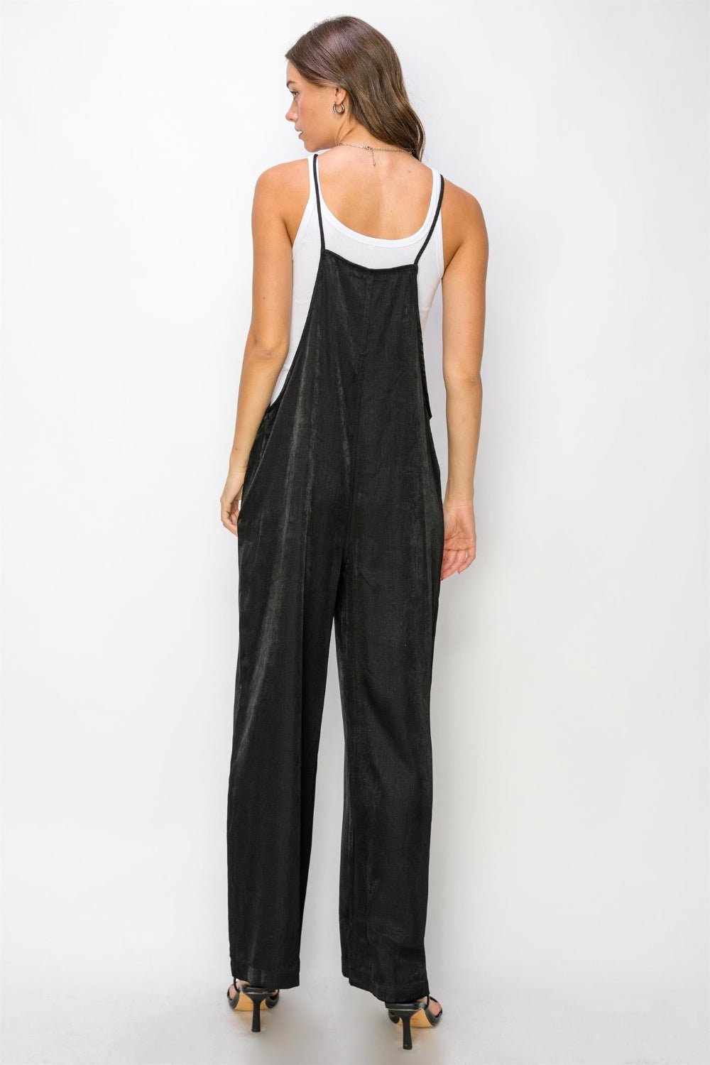 HYFVE Half Button Sleeveless Straight Jumpsuit - Happily Ever Atchison Shop Co.