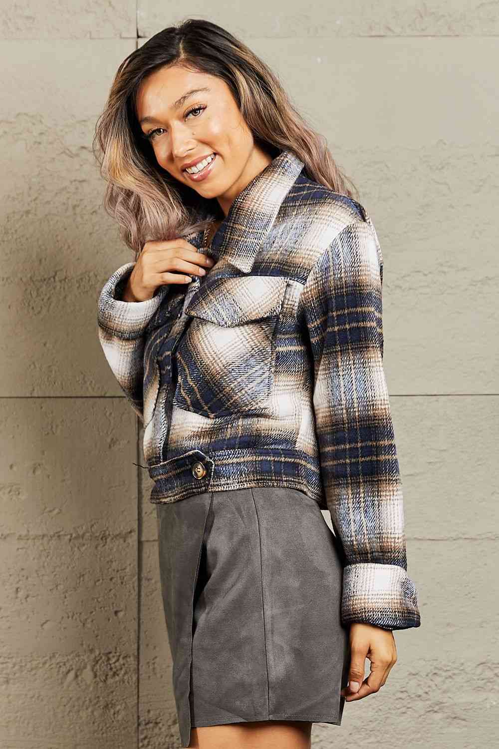 HYFVE Put In Work Semi Cropped Plaid Shacket - Happily Ever Atchison Shop Co.